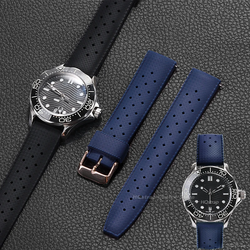 Quick Release Watch Band 20mm 22mm Classic Tropic Style Strap for Seiko Bracelet for Oris Wristband Silver Black Gold Buckle