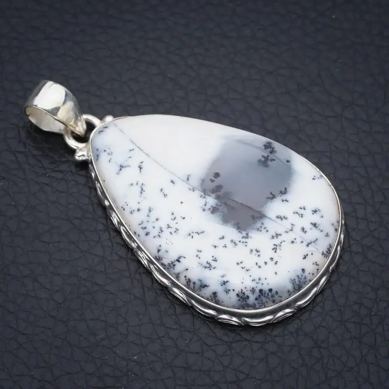 StarGems® Natural Dendritic Opal Handmade 925 Sterling Silver Pendant 2