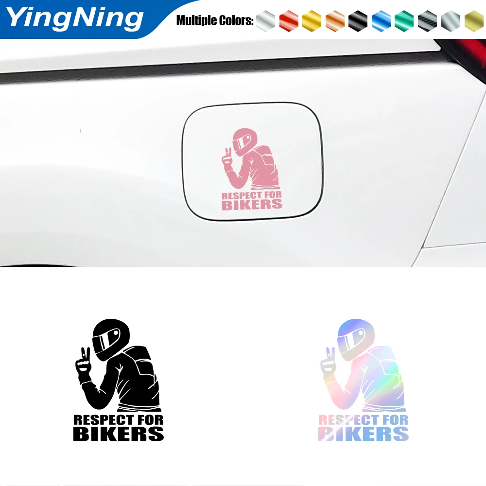 

Funny RESPECT FOR BIKERS Pattern Vinyl Car Stickers Reflective Waterproof Car Decal Stickers On Car Truck Bumper Rear Window