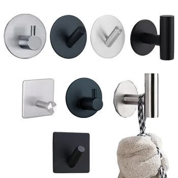 ステンレス鋼のタオルフック,粘着性のウォールコートラック,キーホルダー,タオルフック,衣類