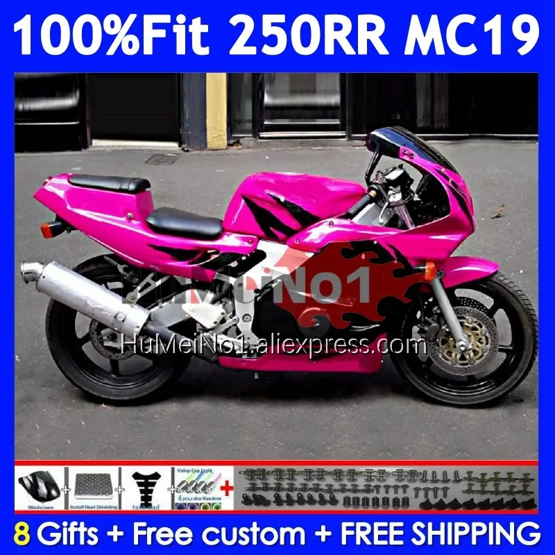 Injection Body For HONDA CBR250RR Glossy pink CBR 250 RR MC19 17No.93 CBR250 RR CBR 250RR 250R 88 89 1988 1989 OEM Fairing Kit