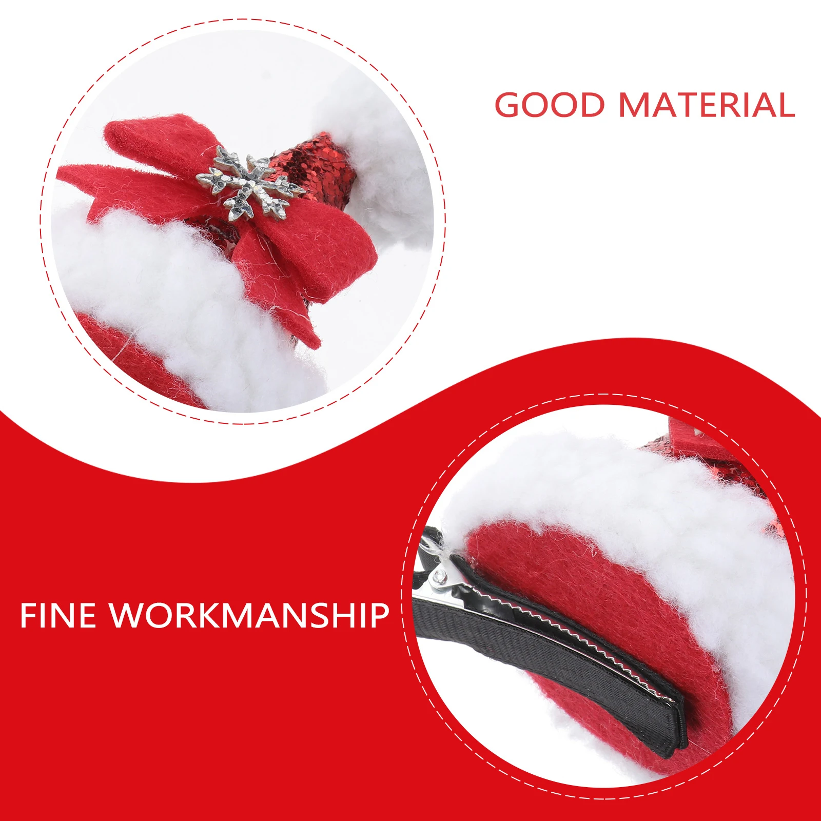 

6pcs Christmas Hat Hair Clips Snowflake Deer Headdress Xmas Hair Accessories for Kids Adults Holiday Party Decorations