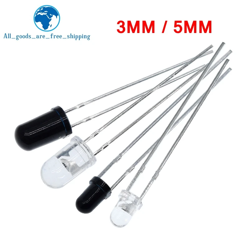 TZT 10pairs 3mm 5mm 940nm LEDs Infrared Emitter and IR Receiver Diode  Diodes 301A for arduino