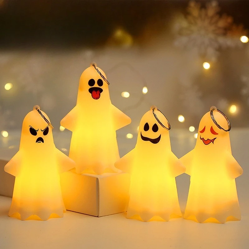 1PC Handheld Halloween Pumpkin Lantern Ghost Light Cute Trick or Treat Props Hanging Party Decor for Kids Haunted House