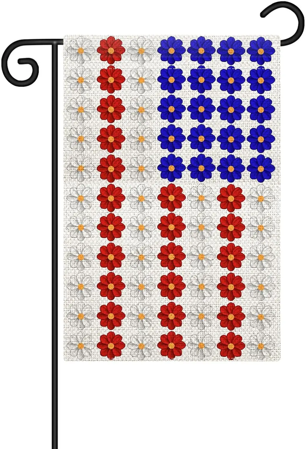 Ronglry American Flag USA Garden Flag 12x18 Inch Double Sided Outside,Spring Flower Garden Flag for 4th of July Patriotic Me llp