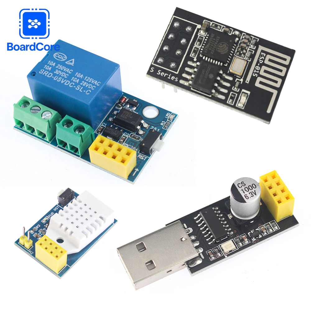1 Uds ESP8266 módulo de relé WiFi ESP-01S 5V cosas hogar inteligente interruptor de Control remoto aplicación de teléfono ESP-01 módulo de relé DHT11 DHT22