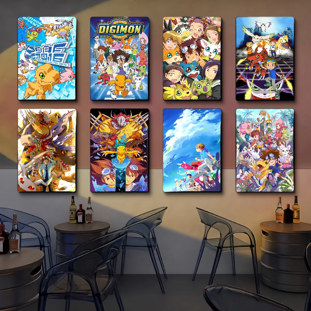 Anime Digimon Whitepaper Poster Waterproof Paper Sticker Coffee House Bar Posters Wall Stickers