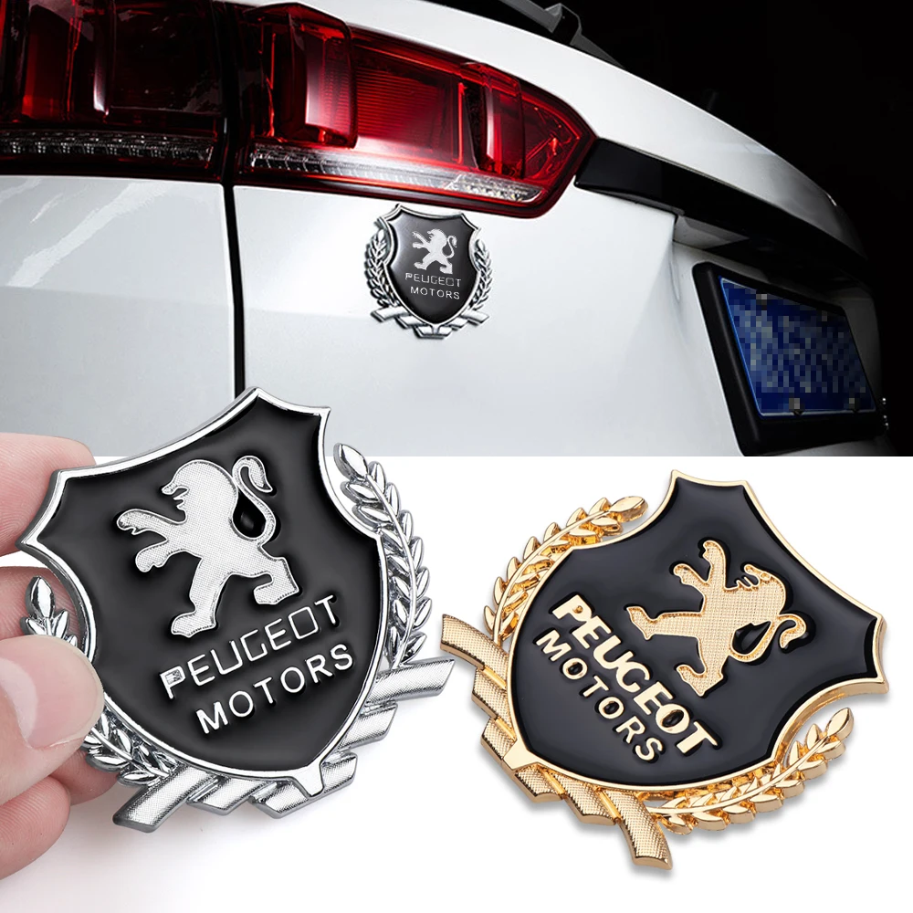 3D Metal Car Badge Body Trunk Decor Sticker Auto Refit Accessories For Peugeot 208 3008 107 308 2008 207 508 607 301 106 406 407