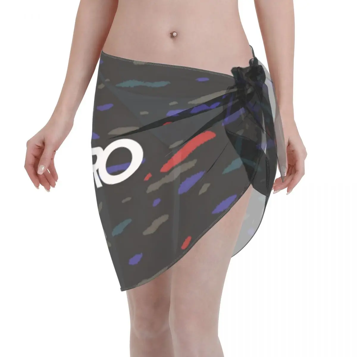 

Пользовательские конфетти 90s Seat Pattern Recaros Cover Up Wrap Прозрачная пляжная накидка на бикини Короткая юбка Шифоновый шарф Cover Ups