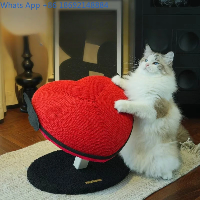

Red Heart Climbing Frame Claw Grinding Large Cat Scratching Post Hemp Rope Vertical Cat Scratching Board Cat Tree