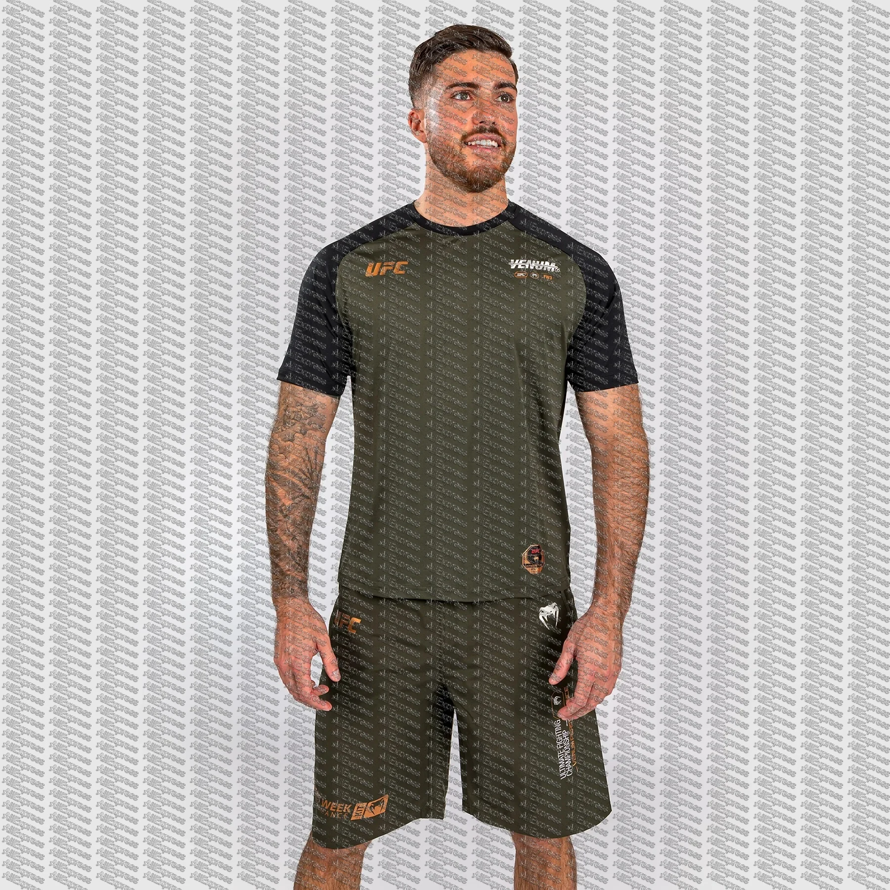 Men's UFC Boxing Top Boxer Fighting Event T-Shirt Shorts Set Breathable Wrestling Running Sweat-Absorbing Jersey