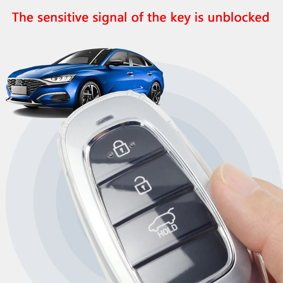 Transparente TPU Car Smart Key Cover, caso claro para Hyundai, Sonata, Tucson, Santa Fe, Cruz, IONIQ, 5, Palisade, Nexo Acessórios