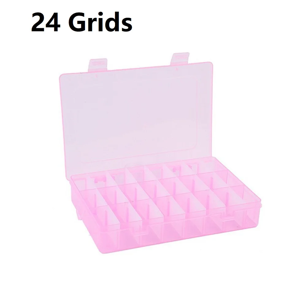 

Brand New Storage Box Compartment Box 19x 12.5x3.5 Cm Pink Plastic Purple Resistance 1pc 24 Grid Lockable Design