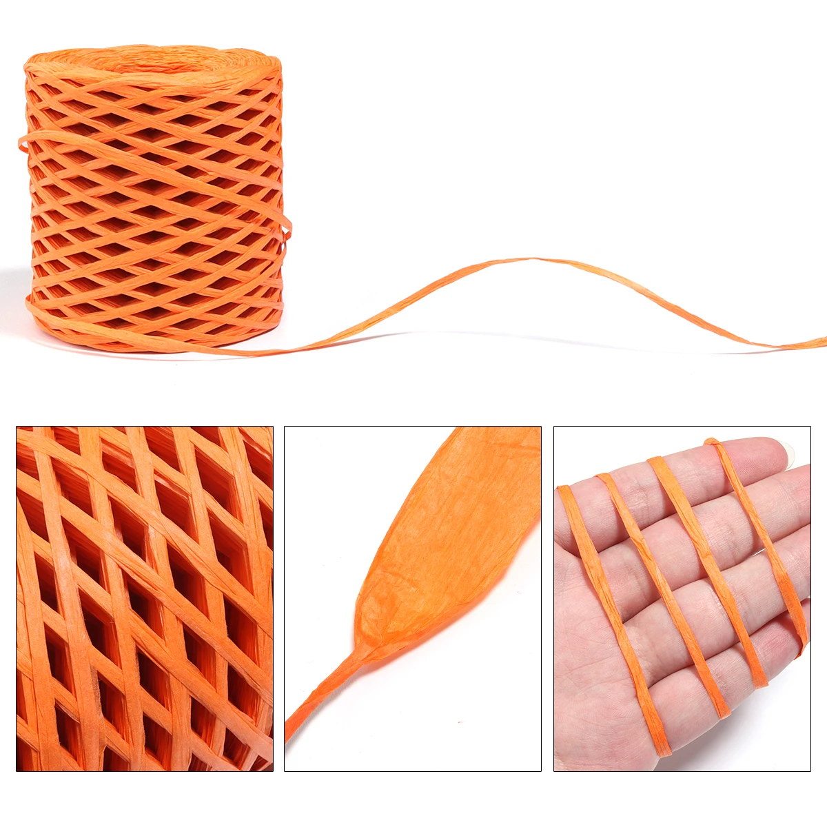 200 متر/لفة الرافية ورقة الغزل الملونة ورقة حبل مضفر ل اليدوية الحرفية الحياكة الحياكة المواضيع DIY باقة الهدايا التعبئة