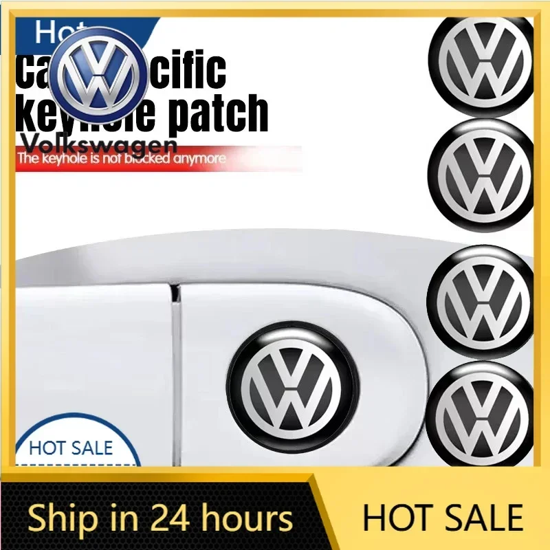 

VW New Car Door Lock Keyhole Stickers Protect Emblem For Volkswagen VW R-line GTI R Polo Golf Touareg Passat Magotan Tiguan Je