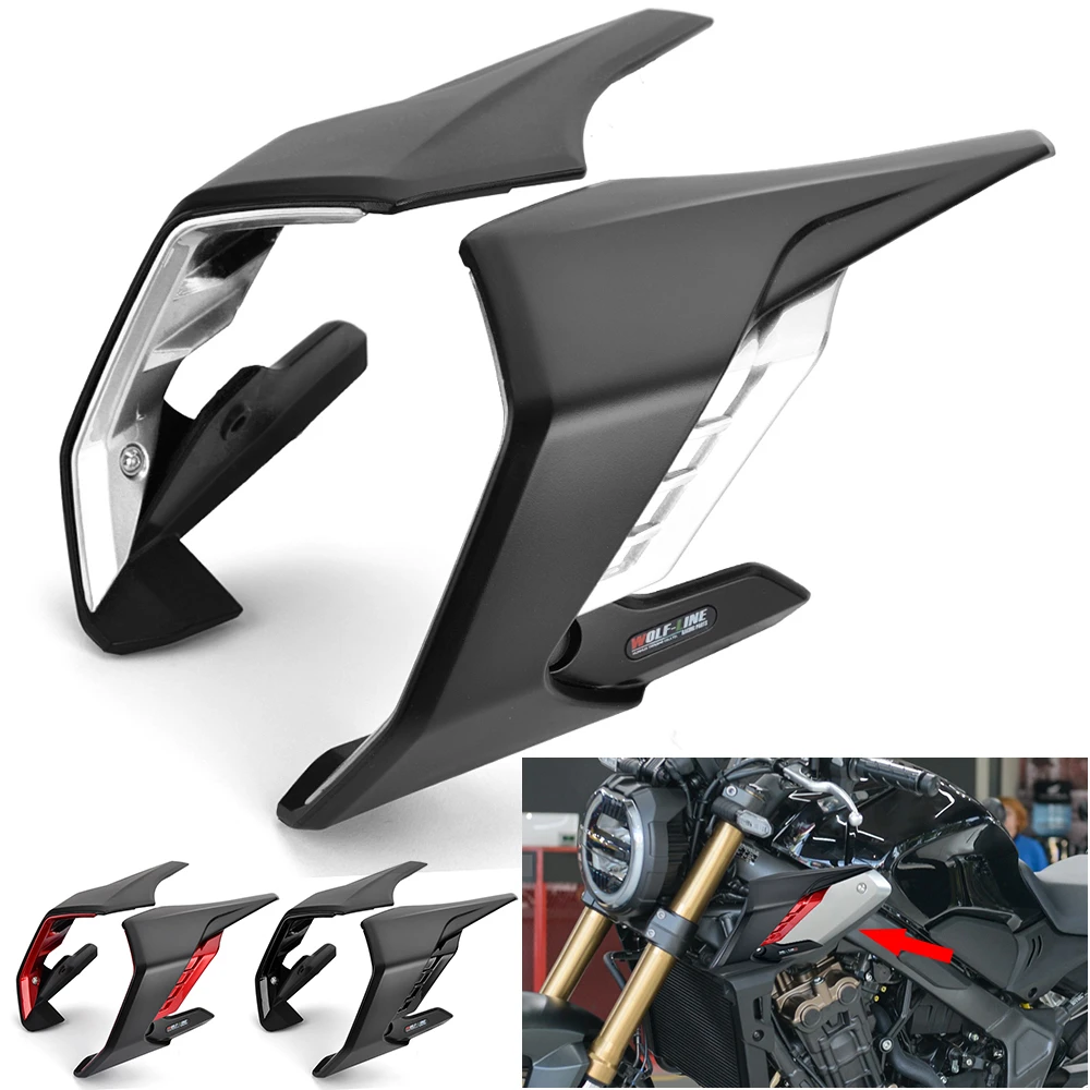 

Front Fairing Aerodynamic Winglets Side Spoilers Decorative Dynamic Wing Kit Sticker for Honda CB650R 2019 2020 2021 2022 2023