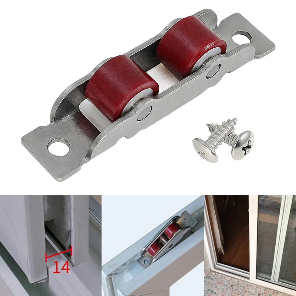 Window Pulley Flat Wheels Nylon Pulley Slot Wheel Sliding Door Roller Glass Door Runner Windows Hardware