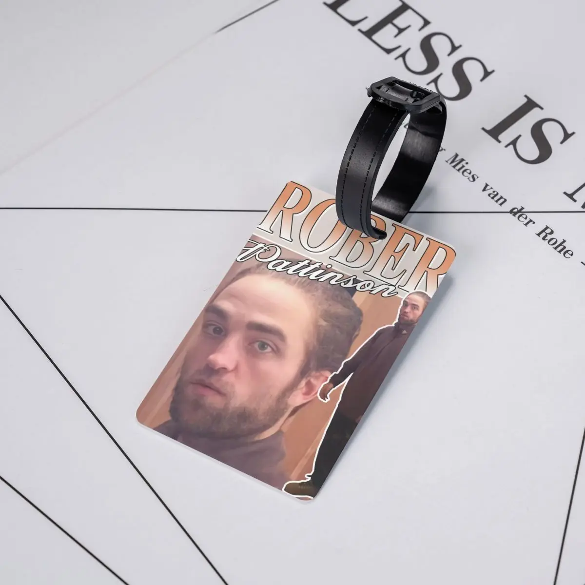 Funny Robert Pattinson Standing Meme Luggage Tags for Travel Suitcase Vintage Rob Privacy Cover Name ID Card