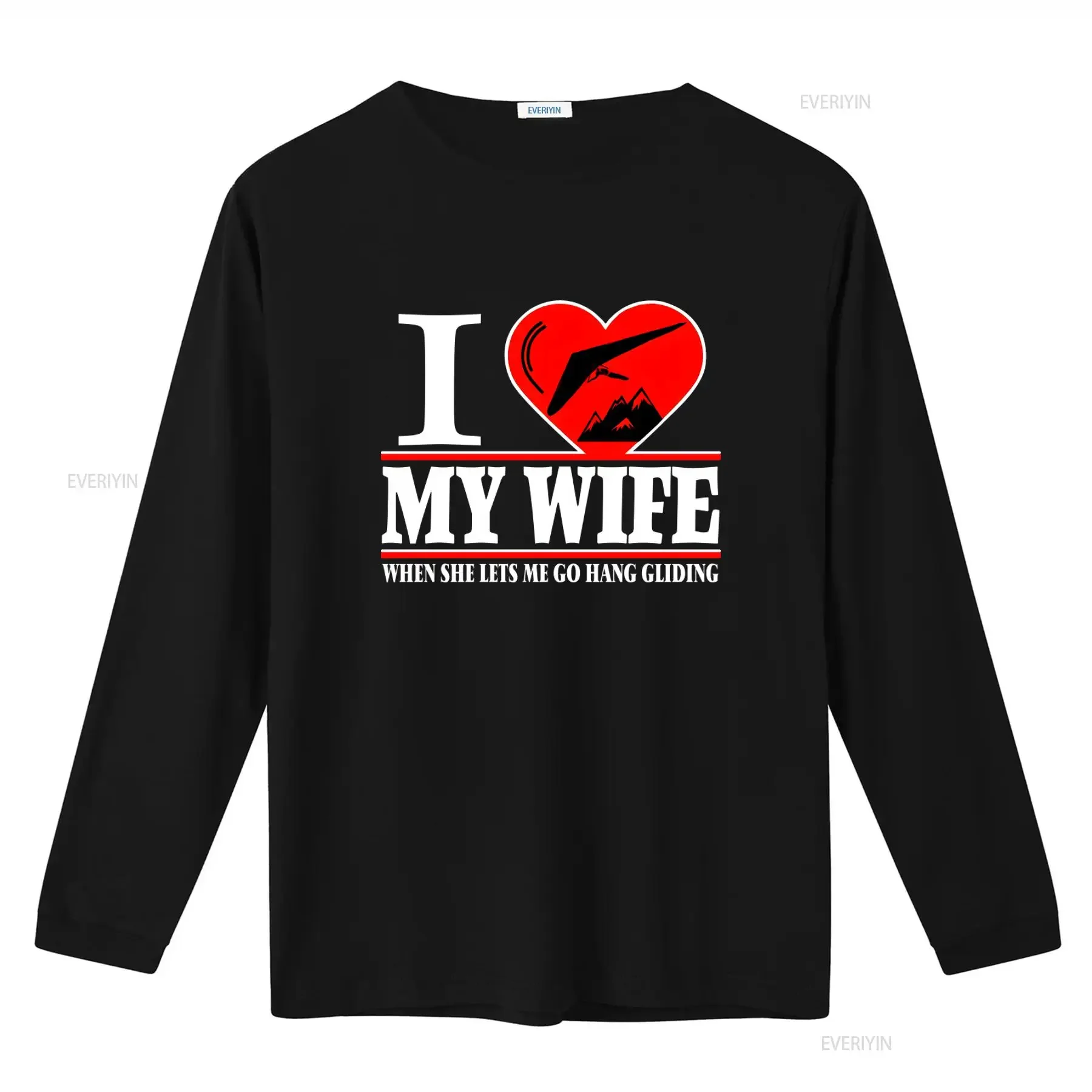 Funny Hang Gliding T Shirt for Men I Love My Wife When She Lets Me Go Perfect Glider Enthusiasts vintage Washed homme Casual