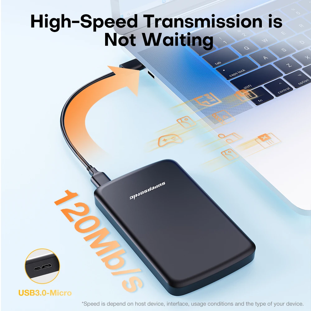 محرك الأقراص الصلبة الخارجي المحمول كوداك 5 جيجابت في الثانية USB3.0 قرص صلب خارجي 500 جيجا 1 تيرا بايت تخزين ذو سعة كبيرة PS4/Xbox/PC وفيديو 4K