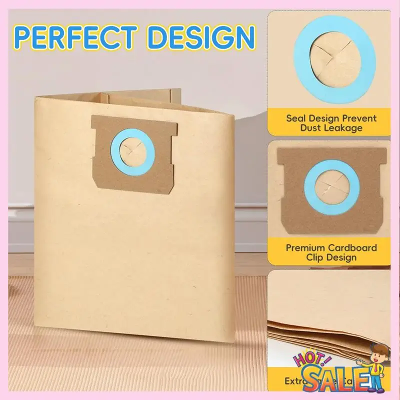 A88X 16 عبوة DXVA19-4101 أكياس لأكياس المكنسة الكهربائية للمكنسة الكهربائية الرطبة/الجافة سعة 6-10 جالون، لمتجر أكياس Vac