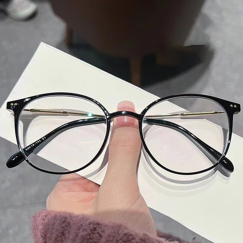 Blue Light Blocking Myopia Glasses Luxury Brand Round Eyeglasses Women Men Prescription Near Sight Glasses Diopter 0 To -4.0