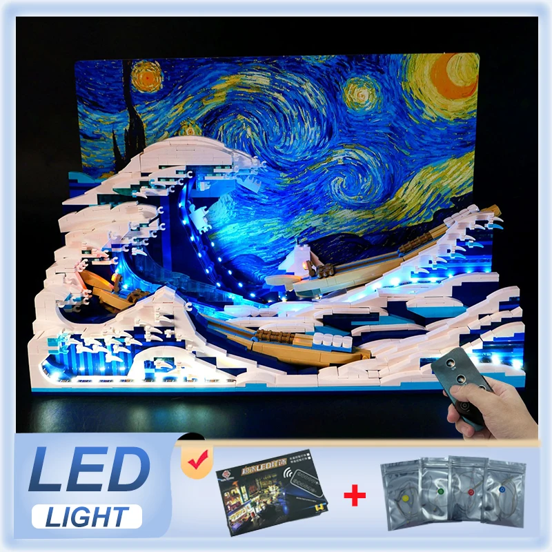 DIY RC LED Light Kit For LEGO DK3003 Kanagawa surf  (Only LED Light,Without Blocks Model)