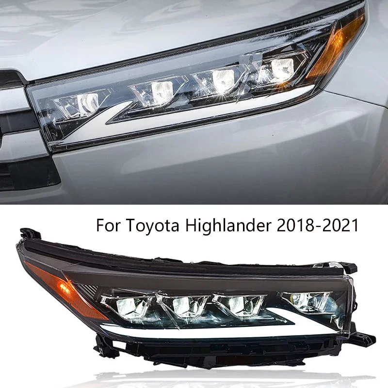 LED Headlight Assembly for TOYOTA Highlander headlight 2018-2021 Plug and Play with LED Head Light DRL Dynamic Turning