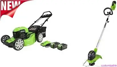 

Customizable 40V 21" Brushless (Smart Pace) Self-Propelled Lawn Mower, String Trimmer, 2 X 4Ah USB Batteries And Charger Include