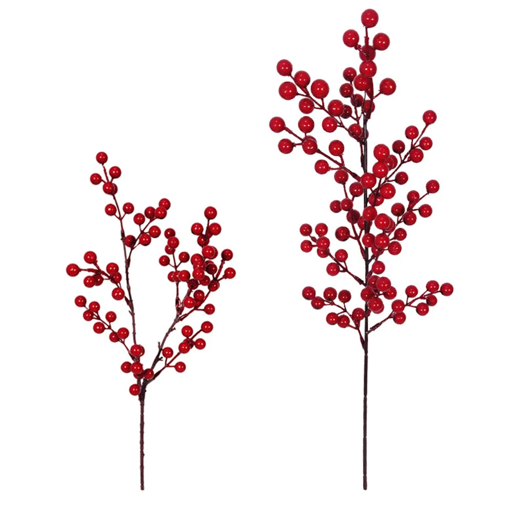 

2Pcs Artificial Jequirity Bean Simulation Red Decorative Plant Ornament Home Christmas Party Supplies Artificial Plant