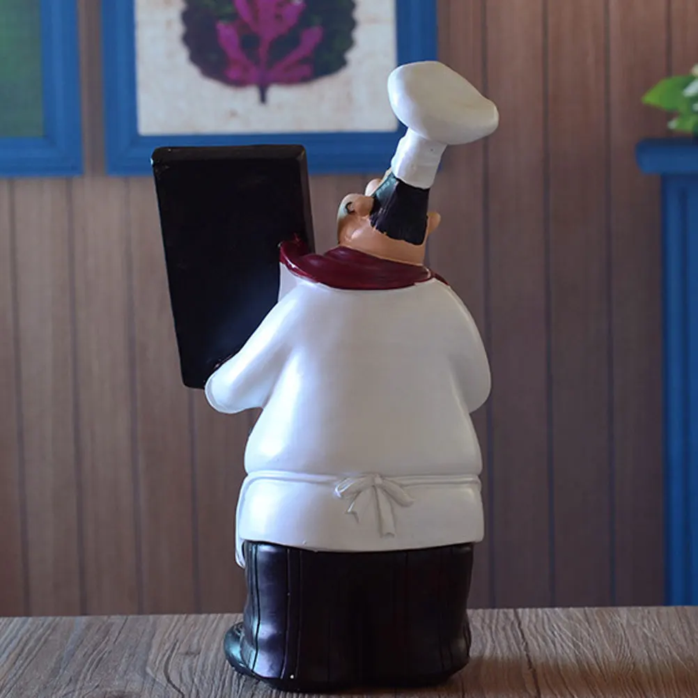 

Creative Resin Chef Ornament Kitchen Desktop Holder Home Bar Cafe Eco-Friendly Craft Gift Country Style Mini Decoration
