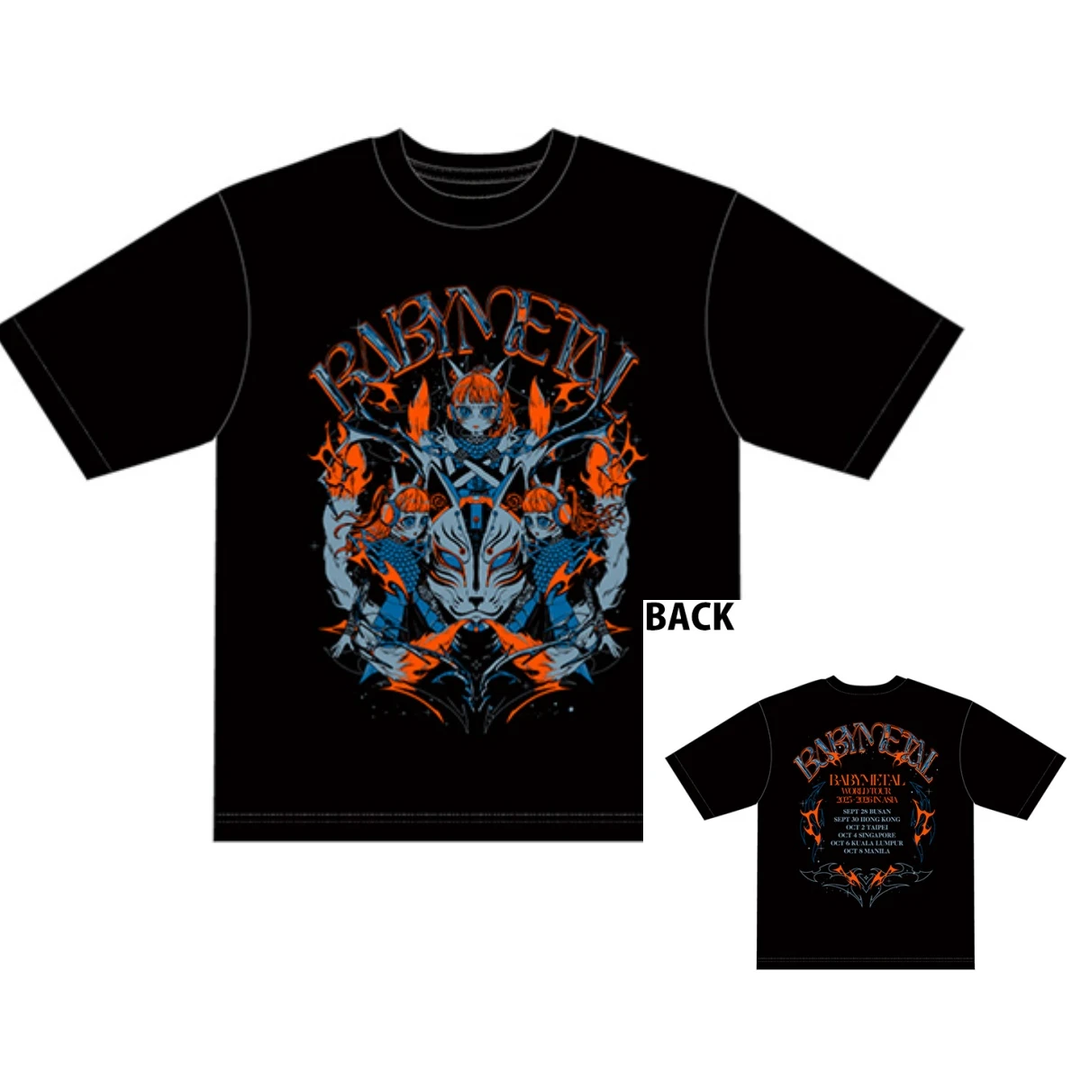 123! THUNDER!  WORLD TOUR 2025-2026 ASIA BABYMETAL Band T-Shirt Cotton Graphic Tee Men Women Summer Streetwear
