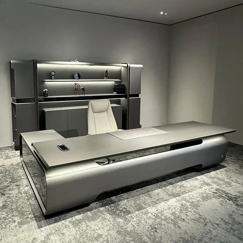K Light luxury boss table, high-end desk, office table and chair combination, president's desk