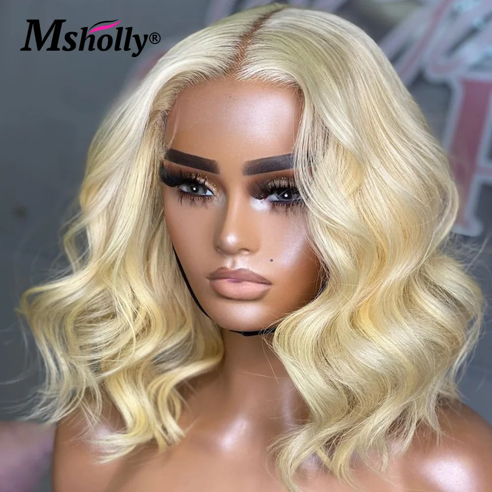 

Body Wave 613 Ombre 13X4 Lace Frontal Human Hair Wigs Ash Blonde Lace Front Wig Transparent 180% Density Brazilian Remy Hair Wig