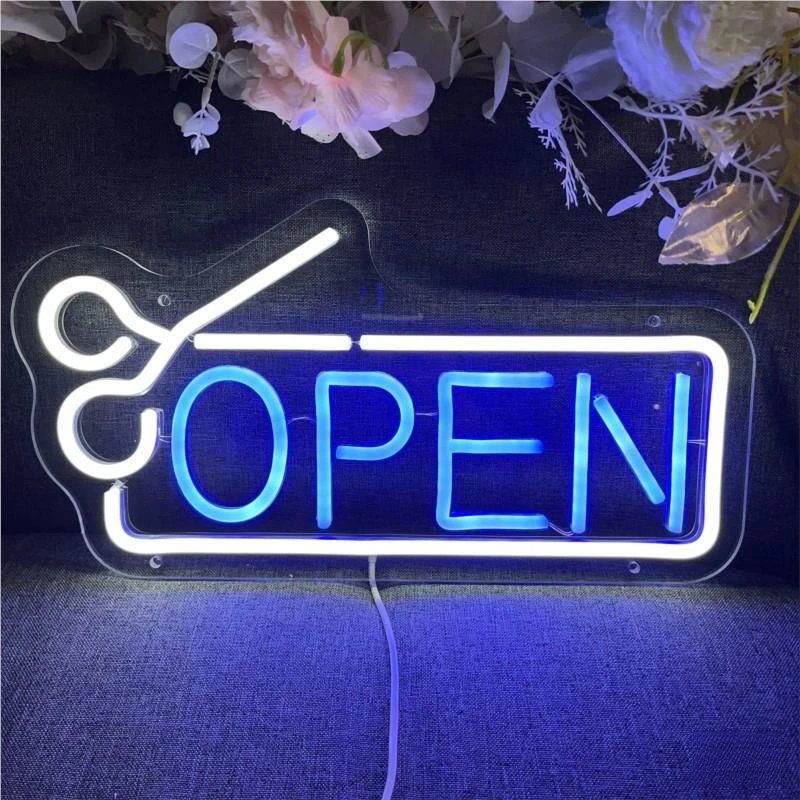 오픈 OPEN LED 네온 사인, 맥주 커피 조명, 벽 장식, 카페 바, 클럽 매장, 네일 살롱 컷, 헤어 살롱, 체육관 파티 맞춤형 사인