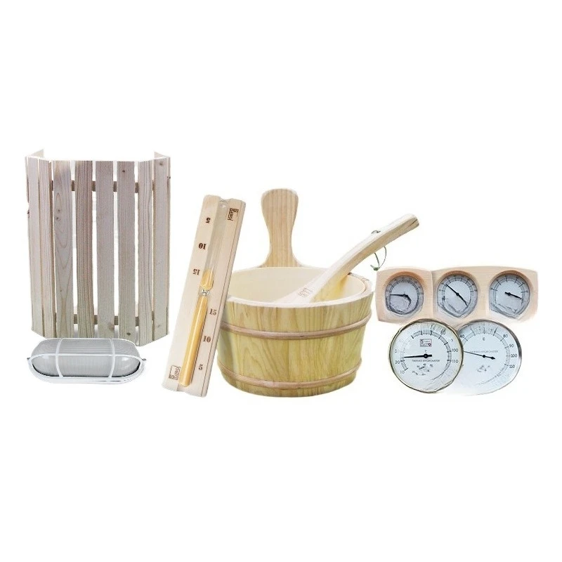 

Steam room accessories Sauna bucket Sauna room thermometer Moisture-proof explosion-proof light Timing hourglass sauna Steam