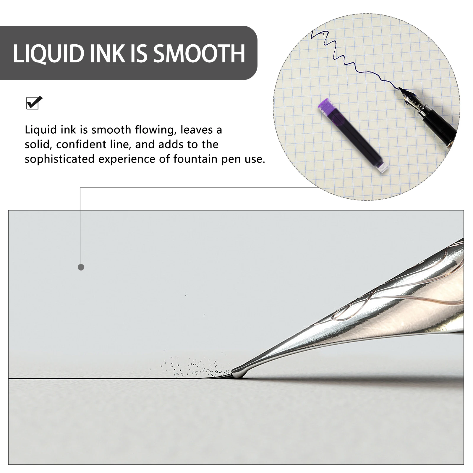 

50pcs Purple Colorful Erasable Ink Refill for Fountain Pens Student Practice Universal Absorption Fill Assistant Tool