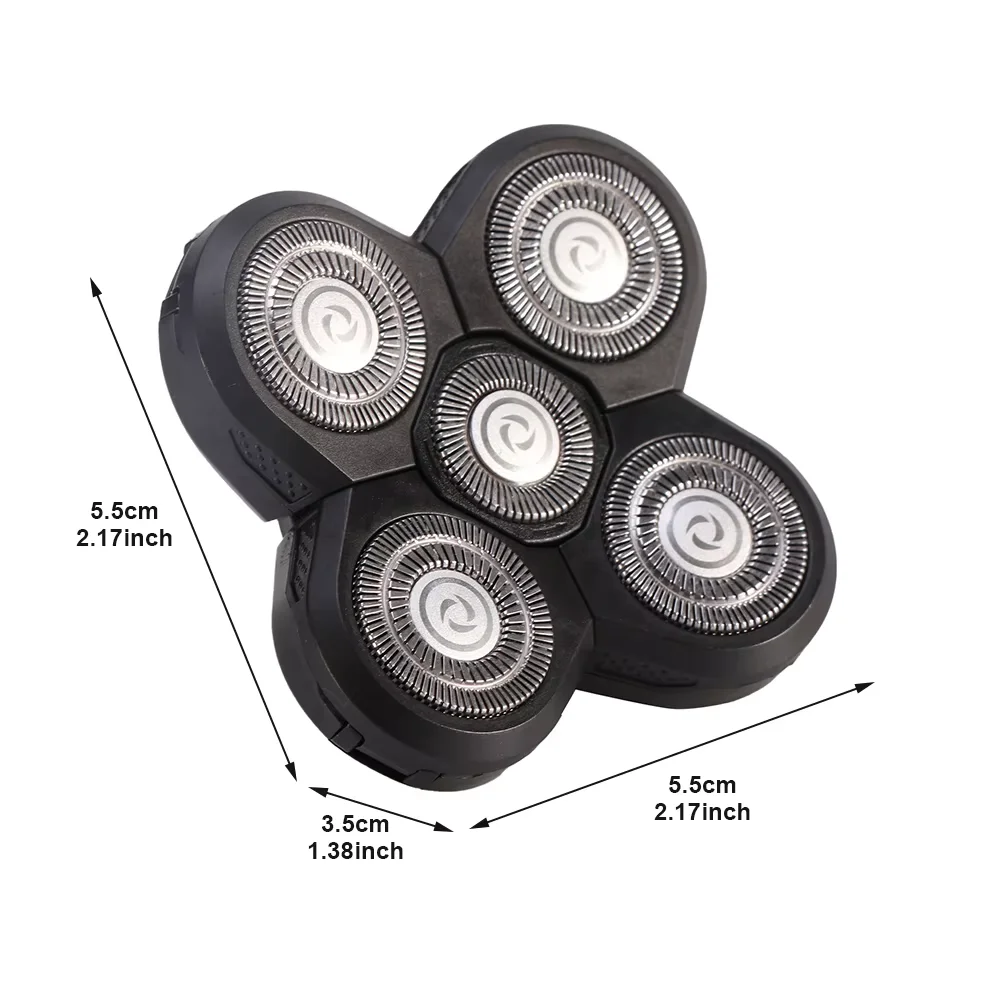 교체 플로팅 세척 가능한 전기 5D 면도기 트리머 키트, 남성용 5 날 면도기 교체 헤드, 4D 커터 블레이드