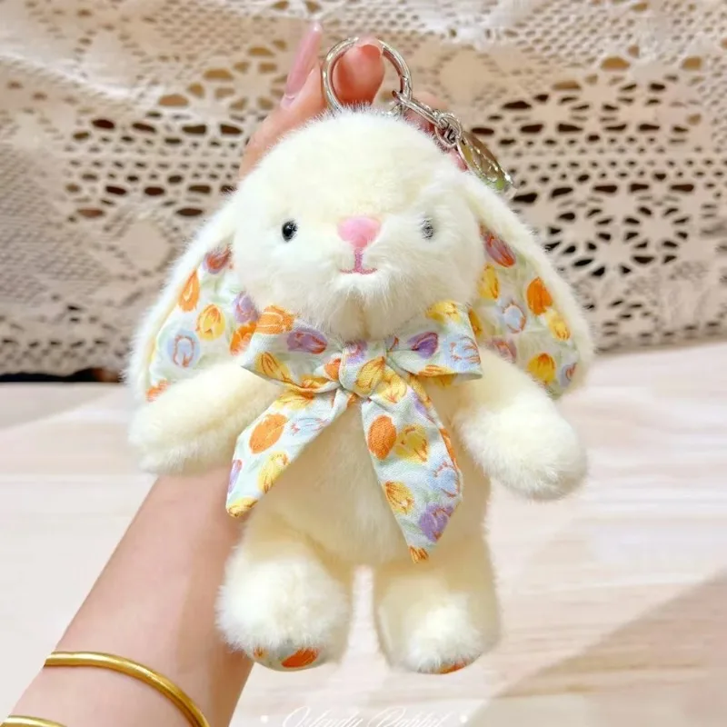 New cute rabbit plush keychain bow rabbit pendant bag charm