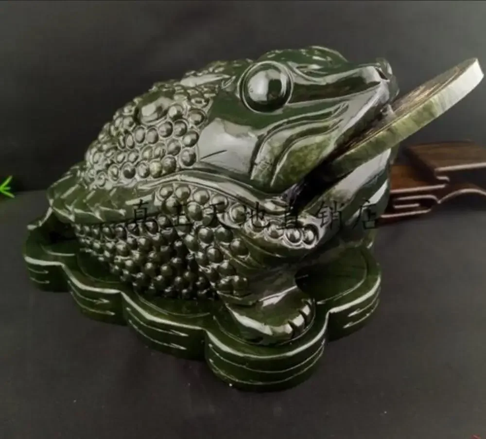 Copper Statue  Natural STONE south jade golden toads three feet feng shui layout to attract money town house mascot gifts home