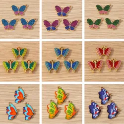 10pcs Fashion Colorful Enamel Animal Butterfly Charms Pendants for Jewelry Making Earrings Necklaces Bracelets DIY Crafts Supply