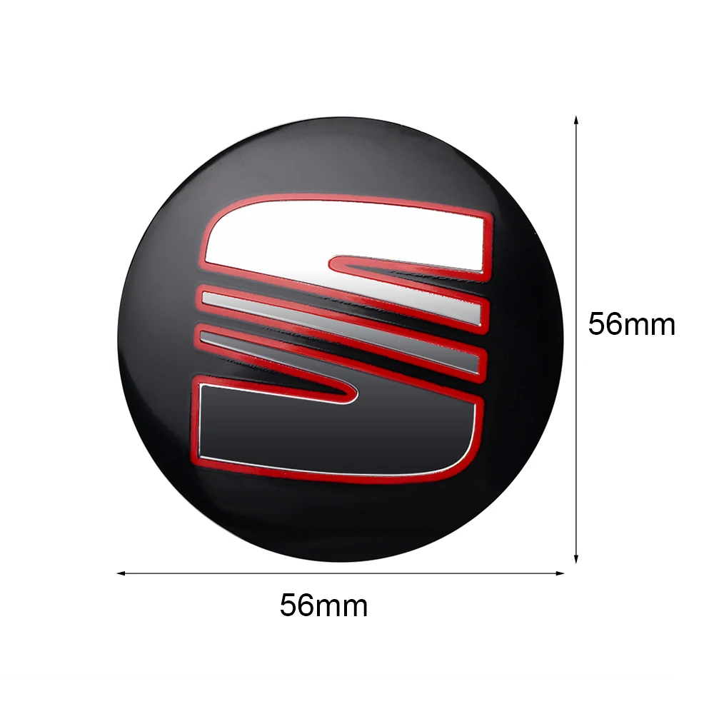 4Pcs 56mm Car wheel Center Hub Caps Logo Sticker for Seat FR Cupra Ateca Ibiza 6f 6l 6j Leon Mk2 Mk3 Cordoba Exeo Tarraco Toledo