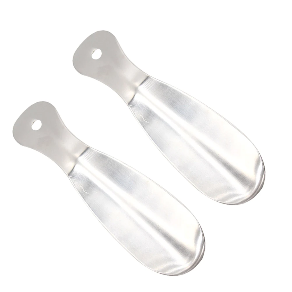

2pcs Stainless Steel Shoehorn Shoe Lifter Tool for Seniors Compact Sock Puller Gripper Easy Wear Shoe Auxiliary Device for Men