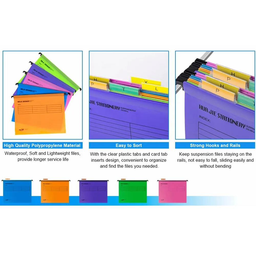 Pvc A4 Quick Arbeid Map Nieuw Opgeschort Type Met Haak Archiefkast Verdelers A4 Kleur Willekeurige Opknoping Bestand Mappen School