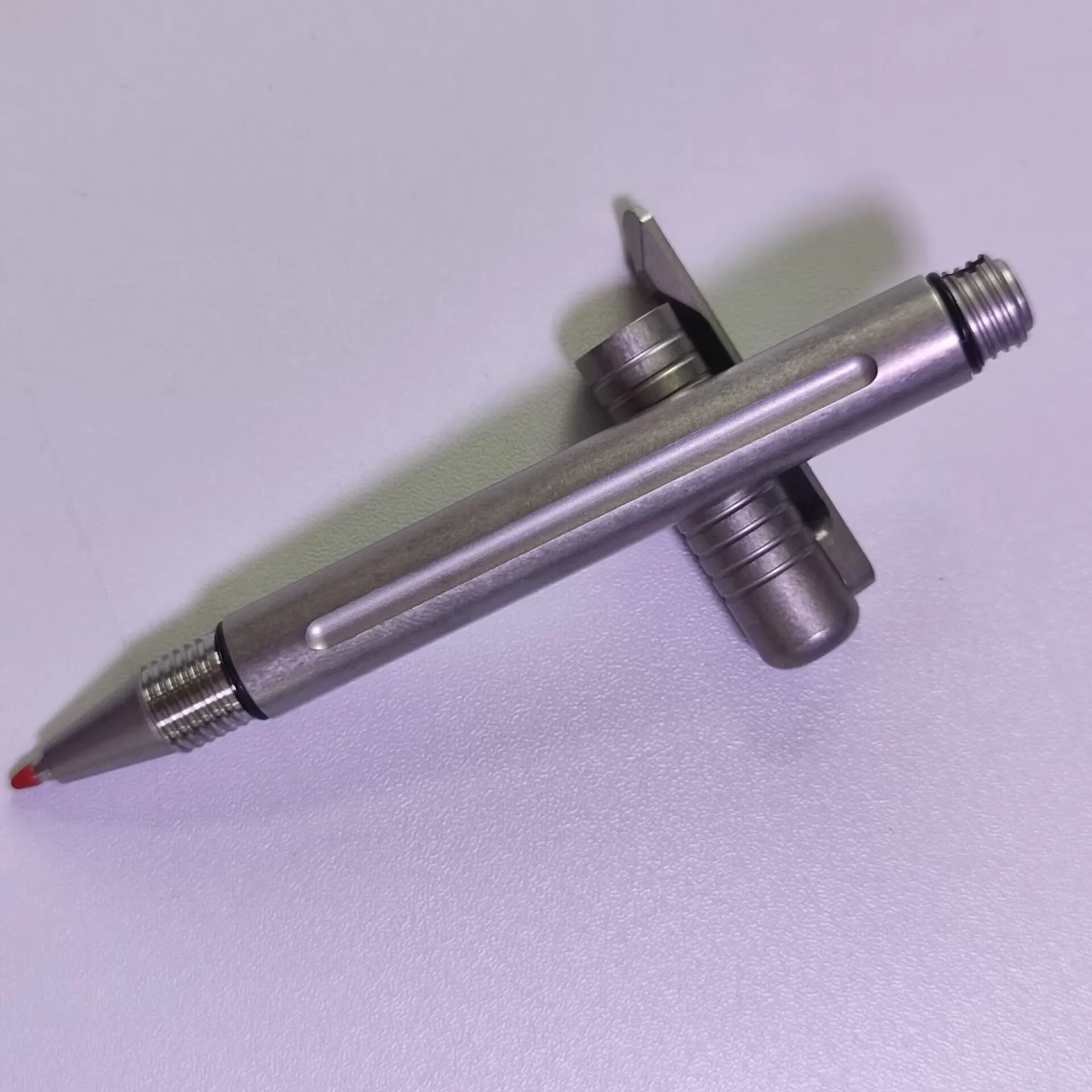 1 Piece Compact TC4 Titanium Alloy Signature Pen Pocket Ballpoint Pen Outdoor Travel EDC