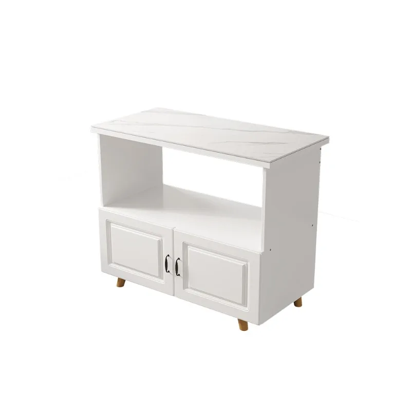 Kitchen shelf rock slab cutting microwave oven storage floor-to-ceiling multi-layer locker small apartment household