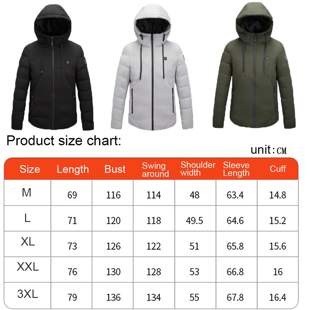 Heated Jacket For Men 11 Areas Heated Jacket for Women Electric Heating Vest Usb Heated Jacket Body Warmer Heated Down Jacket