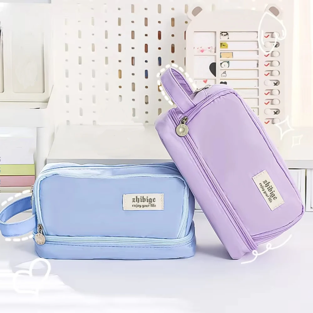 Dopamine Student Large Capacity Multi functional Pen Case Pen Bag Macaron Colored Cute Pen Case Storage Bag