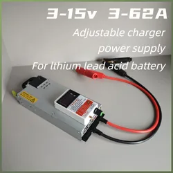 DC 3-15V 60 100 115A Lithium battery charger Adjustable 12V 12.6V 14.6V 2S 3S 4S Lifepo4 Lead acid Lipo Li-Ion Charging BMS
