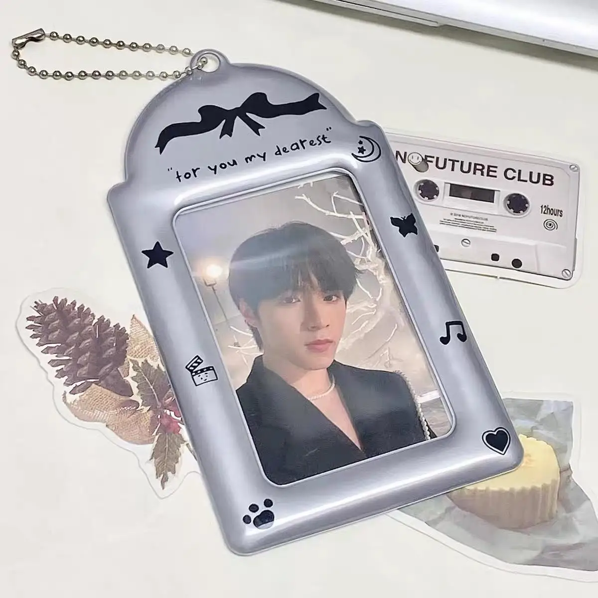 Photocard Holder Card Holder Bank Identity ID Card Sleeve Storage Pendant Card Protective Cover Kpop Keychain Bag pendants 1PC